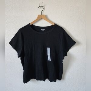 Old Navy Women's 3X Waffle Knit Cropped Casual Top NEW